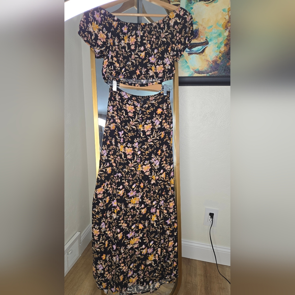 American Eagle Floral Two-Piece Maxi Set